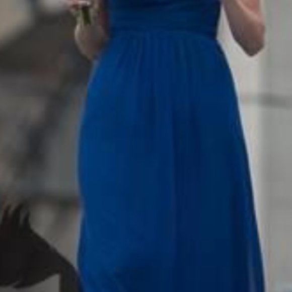 Alfred Angelo Cross Back Dress - Mediterranean Blue - Picture 4 of 5